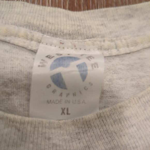 VTG World Gym Cyber Tech Adult XL Shirt Superhero Earth Muscle Single Stitch 90s - Picture 3 of 10